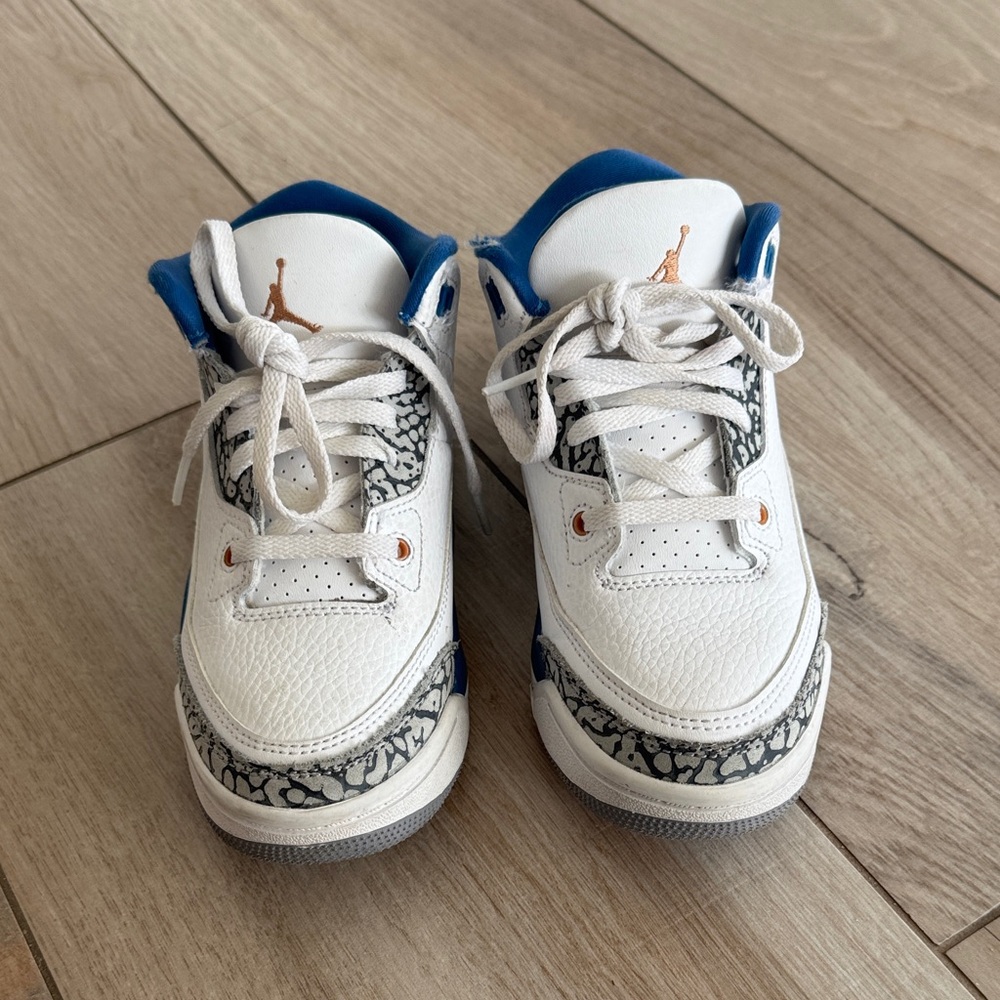 Kids True blue Jordan 3s